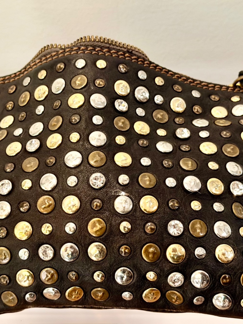 CAMPOMAGGI Italian Studded Leather Purse &Pouch - Picture 3 of 12